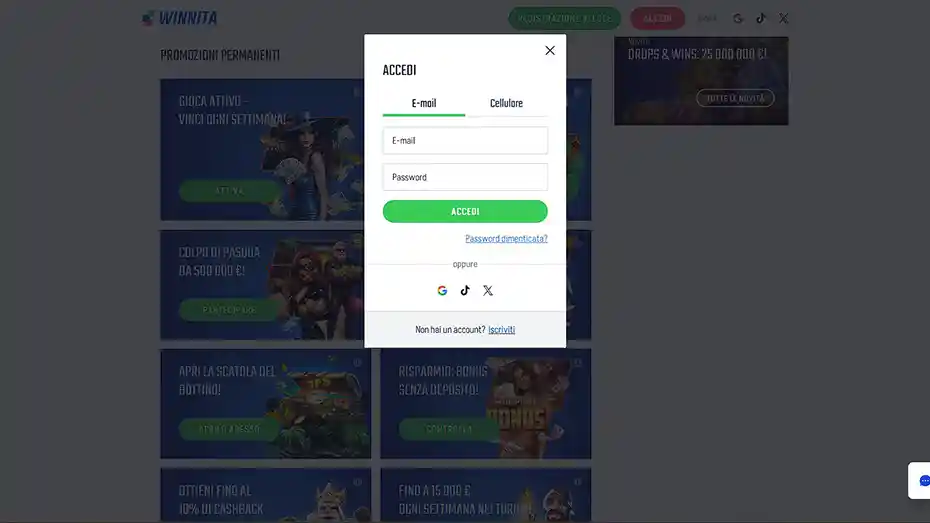 Winnita Casino Login